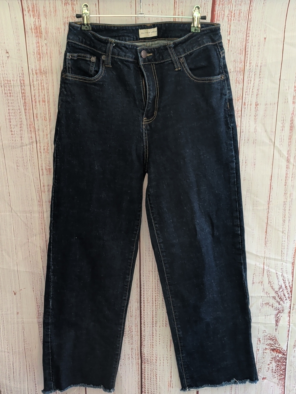 High-Rise Dark Navy Cropped Jeans - Women's Ankle Length